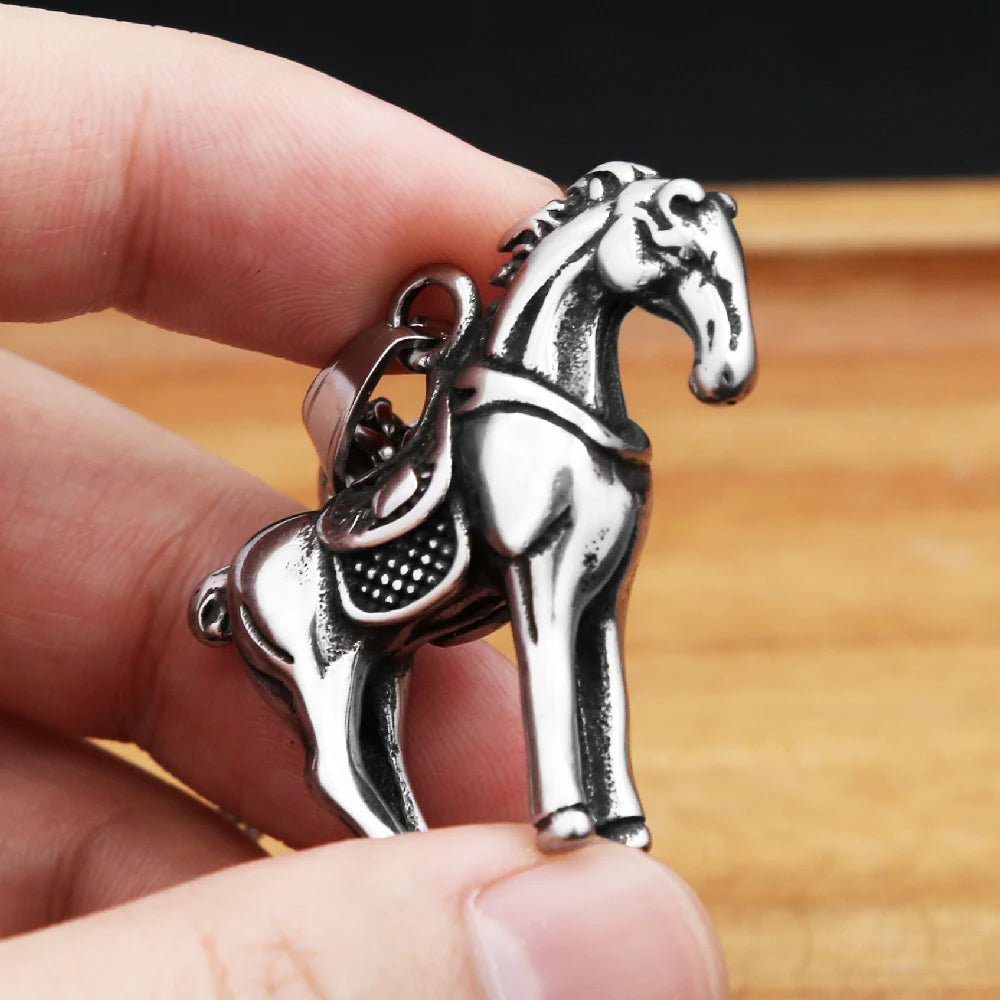 Horse Pendant Necklace — Stainless Steel