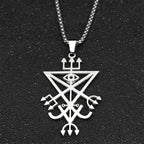 Sigil Lucifer Silver Long Necklace — Stainless Steel