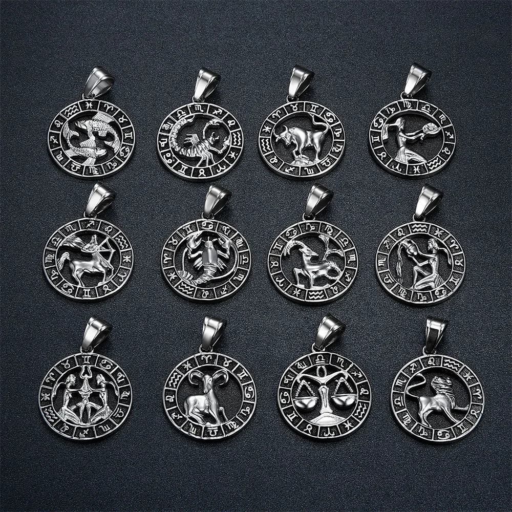 Zodiac Dragon Stainless Steel Pendant Necklace