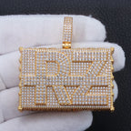 Iced Out Letter Pendant Square 2-Inch