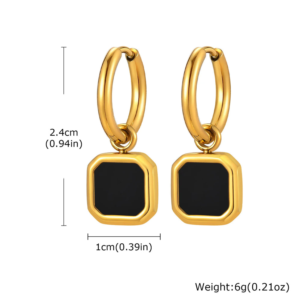 Natural Stone Huggie Hoop Earrings — SS