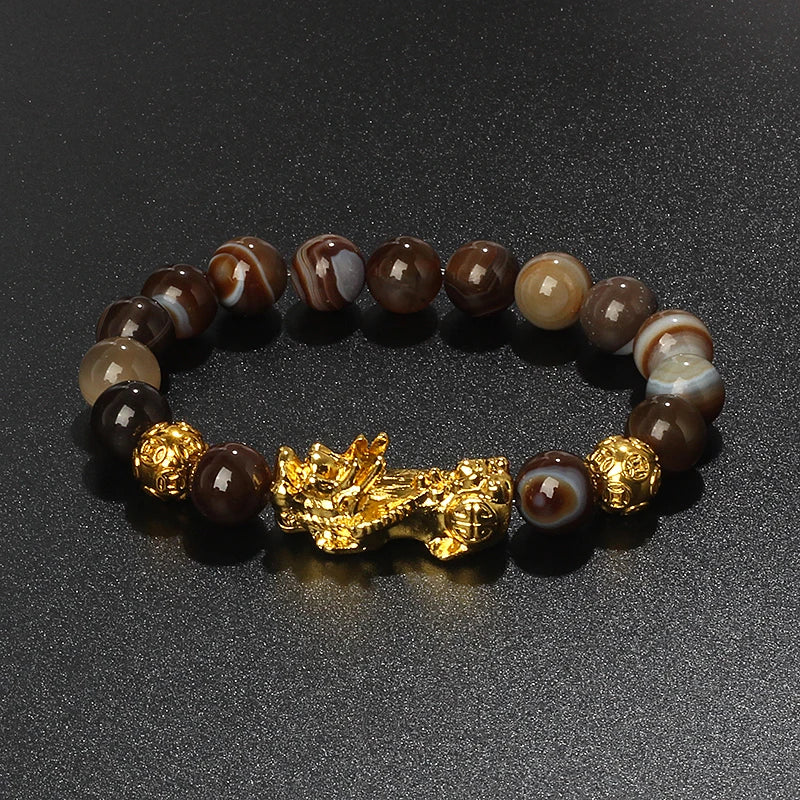 Color-Changing Natural Stone Pi Xiu Beaded Bracelet