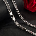 Original Simple Chain 6 mm 925 Sterling Silver Curb Cuban Chain Necklace For Men Male Neck Punk Birthday Party Jewelry