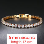 ZHOUYANG Tennis Bracelets For Women Simple Luxury Round Crystal Gold Color Bangle Chain Wedding Female Gift Wholesale Jewelry