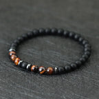 Noter Minimalist Beaded Bracelet For Men 6mm Hematite Onyx Tiger Eyes Stone Braclet Leisure Accessories Pulseras Para