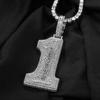 Uwin Big Size Number 1 Pendant Custom Vertical Small Stainless Steel Letters Pendant Micro Paved Out CZ Necklace Hiphop Jewelry