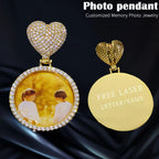 Iced Out Heart Photo Pendant Necklace 35MM