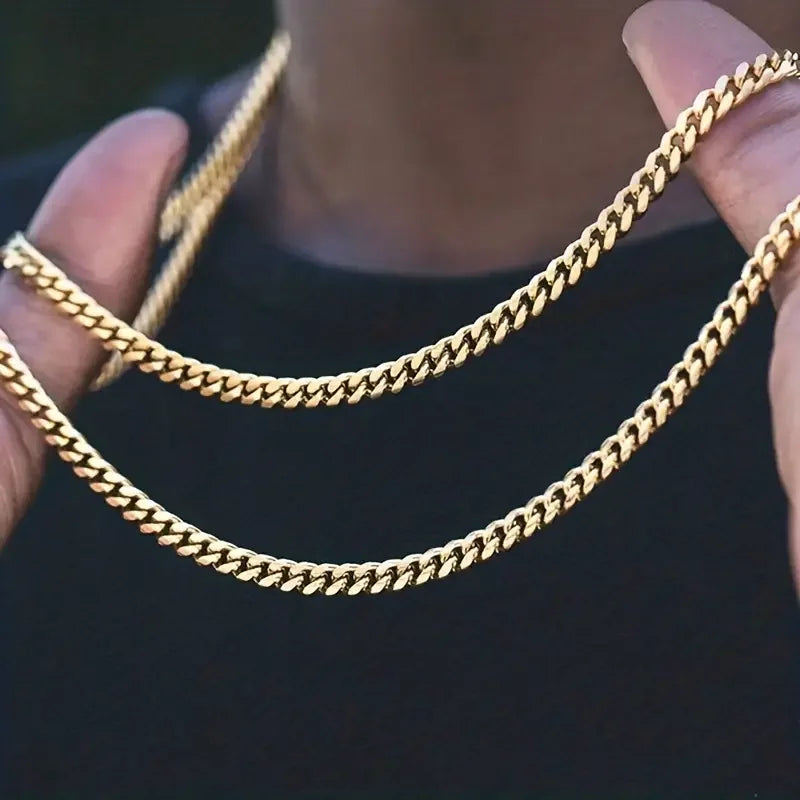 Vintage Cuban Chain Necklace — Gold