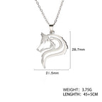 Fenrir Wolf Pendant Necklace — Stainless Steel