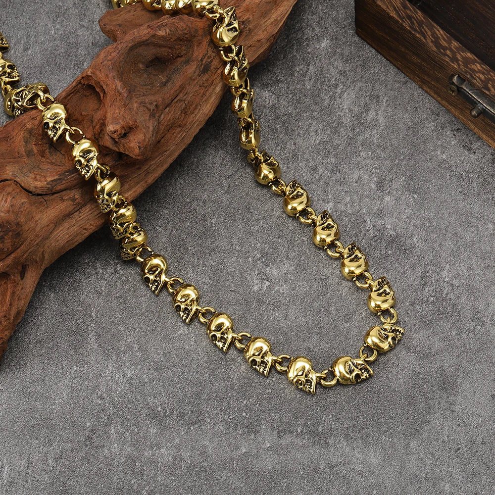 Trendy New Arrival: Skull-Motif Men's Necklace Gothic Dark Retro Punk Style Bold and Versatile Necklace