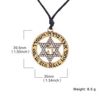 Jeshayuan Star Of David Pendant Necklace With Rhinestone Stainless Steel Hebrew Letter Jewish Talisman Jewelry Necklace