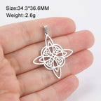 Trinity Witch Knot Charm Pendant — Steel
