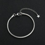 Star Snake Chain Bracelet 3mm — 316L Stainless Steel, 18cm+5cm