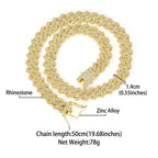 Iced Out Square Cuban Chain 14mm — Gold