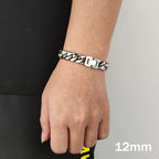 Black Cuban Chain Bracelet Stainless Steel Miami