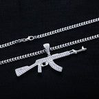 Iced Out AK Pendant — 925 Silver
