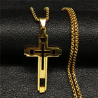 Cross Steel Pendant Hollow Religion