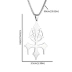 Stainless Steel Inverted Pentagram Devil Symbol Pendant Necklace Men's Gothic Trident Cross Evil Power Jewelry
