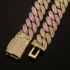 Rose Gold Cuban Chain Necklace Iced Out 10MM