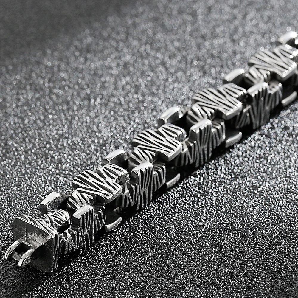 Vintage 10MM Width Men's Cross Bracelet Stainless Steel Punk Link Chain Gothic Streetwear Punk Jewelry Accessory for