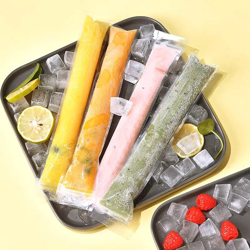 300/50Pcs Disposable Transparent Popsicle Bags Ice Cream Juice Yogurt Chocolate Ice Bags DIY Kitchen Accessories Cool