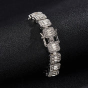 Iced Out Square Cluster Tennis Chain Bracelet 12mm — Two-Tone
