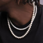 Rock Imitation Pearl Necklace For Men Hip Hop Pearl Bead Chain Men Necklace Women Choker Fashion Party Jewelry Gift