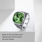 1pc Retro European American Style Men'S 316L Stainless Steel Ring, Fashionable Simple Creative Design, Synthetic Faux