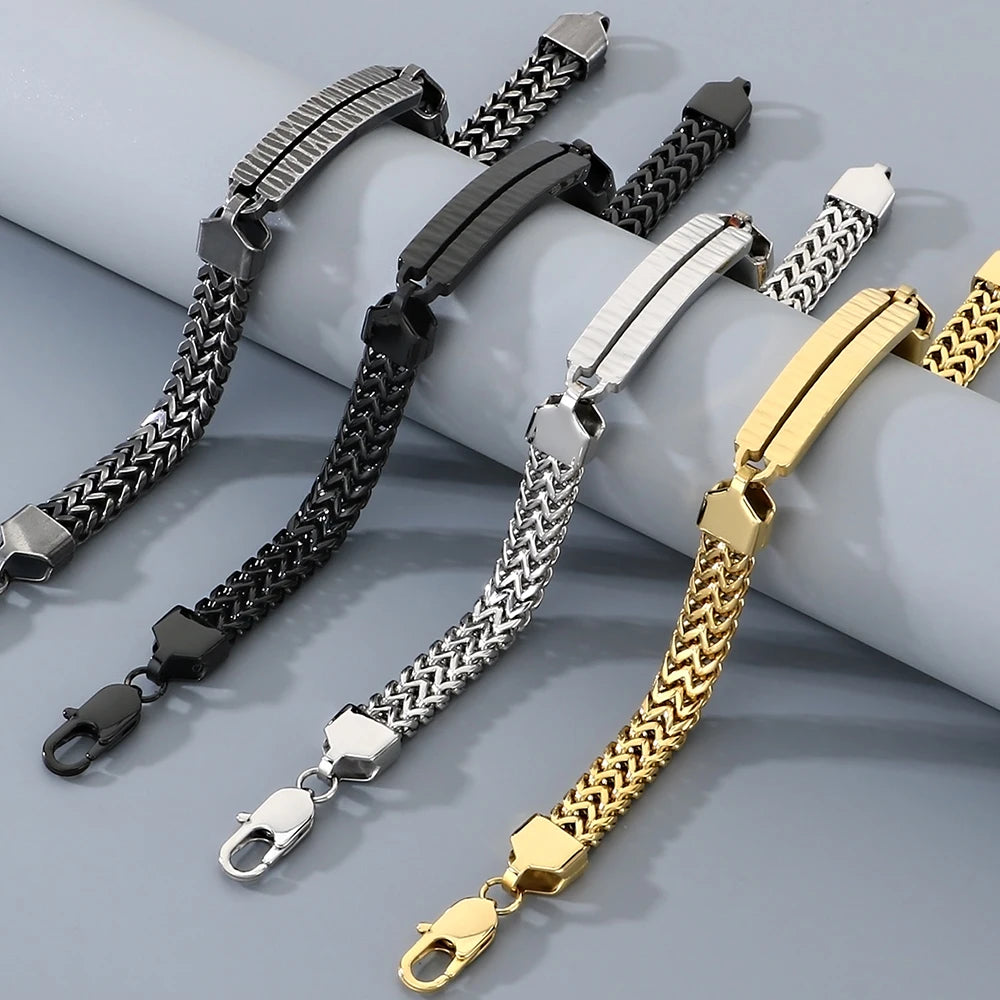 Classic 8MM Men's Keel Link Chain Bracelet for Man Solid 316l Stainless Steel Men's Bracelets Boys Jewelry Accessory