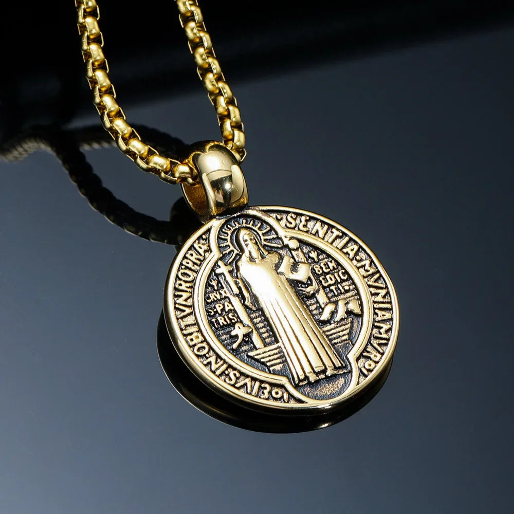 Vintage Saint Benedict Cross Necklace