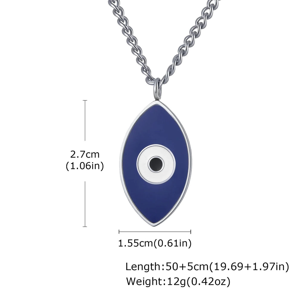 Evil Eye Pendant Necklace — Stainless Steel