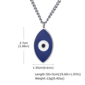 Almond Evil Eye Pendant Necklace — Stainless Steel