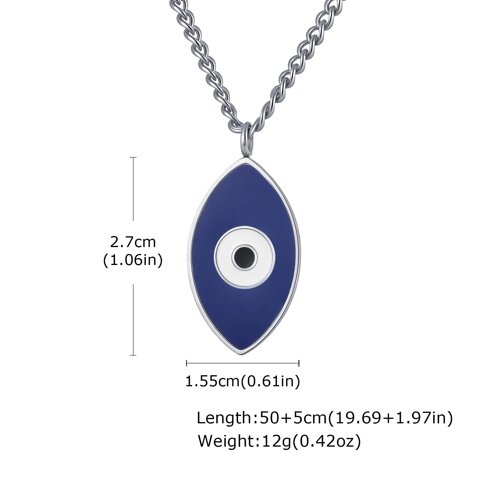 Evil Eye Pendant Necklace — Stainless Steel