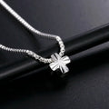 Silver Cross Charm Box Chain Necklace — 18 Inch