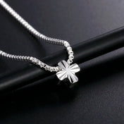 Silver Cross Charm Box Chain Necklace — 18 Inch