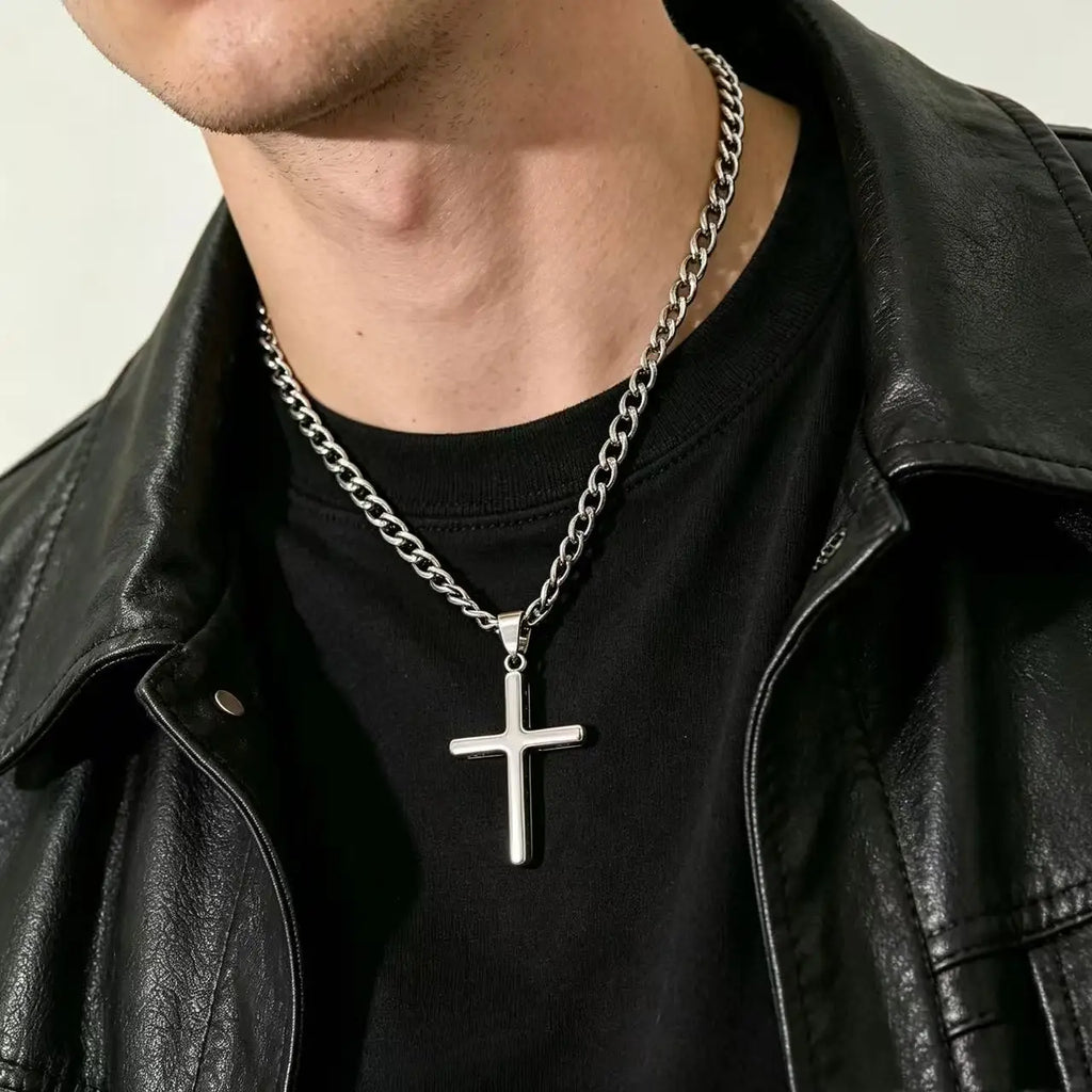 Seal Cross Stainless Steel Pendant Necklace