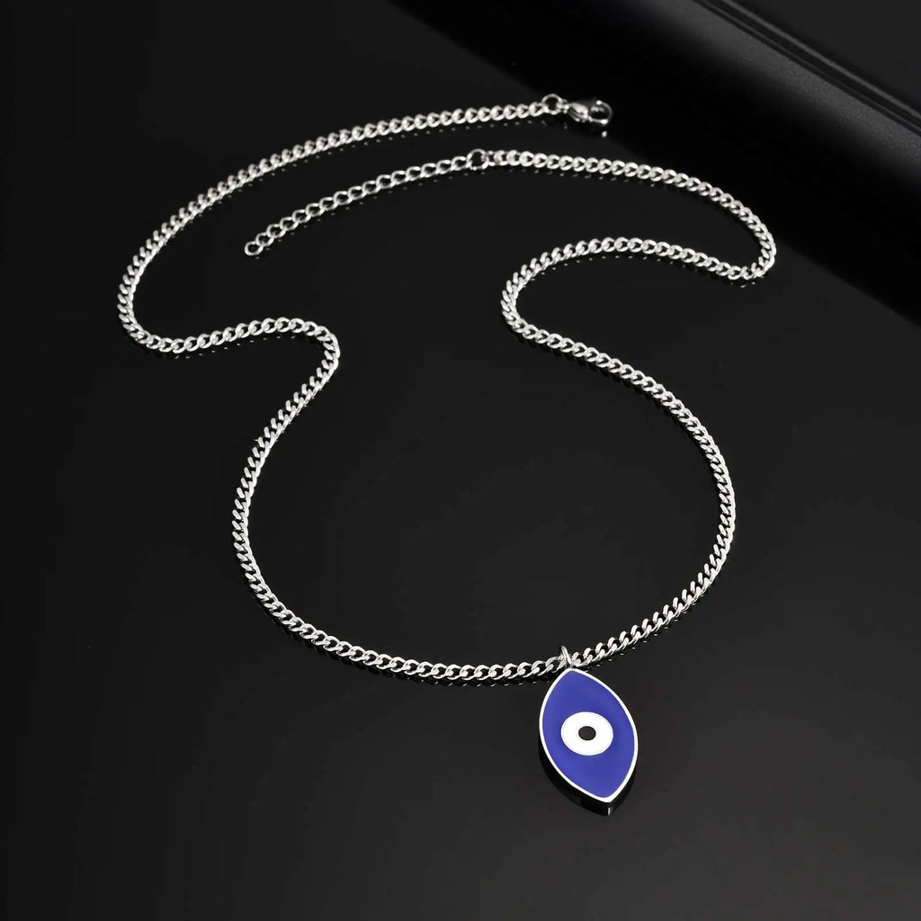 Evil Eye Pendant Necklace — Stainless Steel