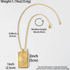 Luxury Men's Lion Tiger Square Pendant Necklace