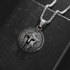 Spartan Warrior Stainless Steel Pendant Necklace