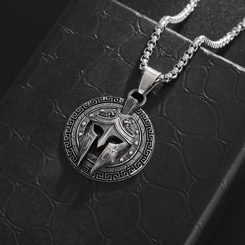 Spartan Warrior Stainless Steel Pendant Necklace