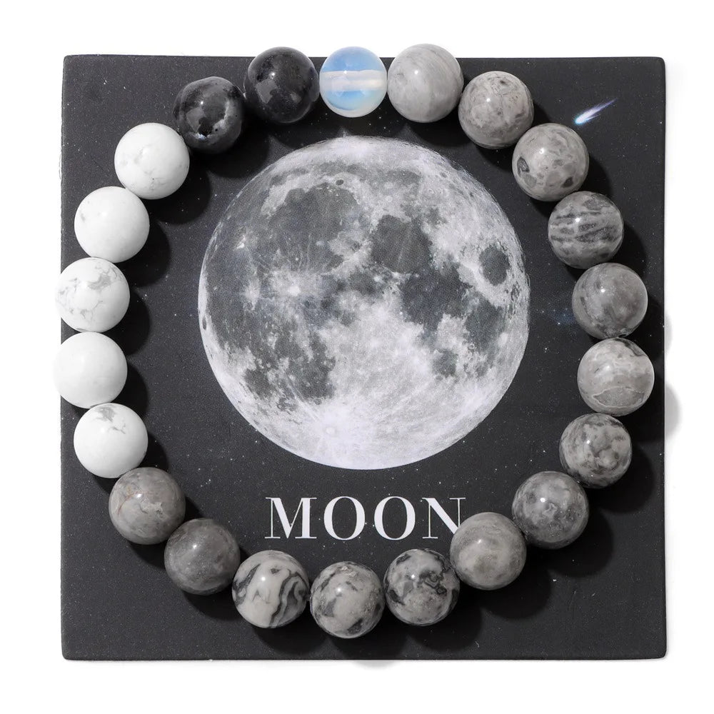Rope Steel Bracelet Moon 8MM Solar System