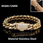 Black Cuban Bracelet Stainless Steel 12MM PVD