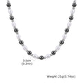 Hematite Pearl Bead Necklace — Stainless