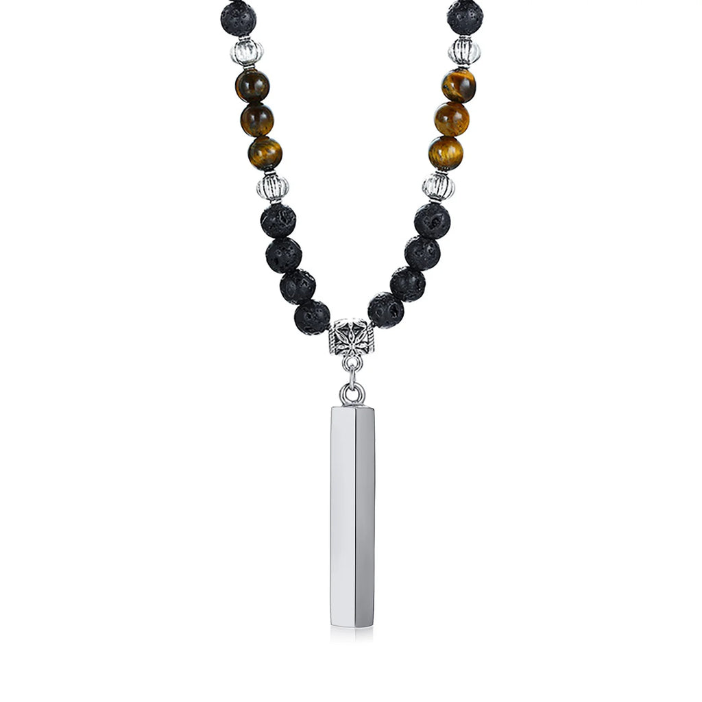 Tibetan Phurba Dagger Stone Necklace — Stainless Steel