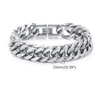 Double Curb Chain Bracelet 15mm — Stainless Steel