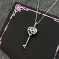 Heart Celtic Silver Pendant Sterling Key Shape