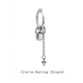 Silver Chain Spike Dangle Earrings Stainless Steel