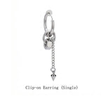 Silver Chain Spike Dangle Earrings Stainless Steel