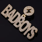 Iced Out Letter Lightning Pendant Stainless Steel