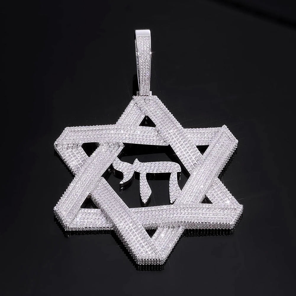 Iced Out Star Pendant Stainless Steel